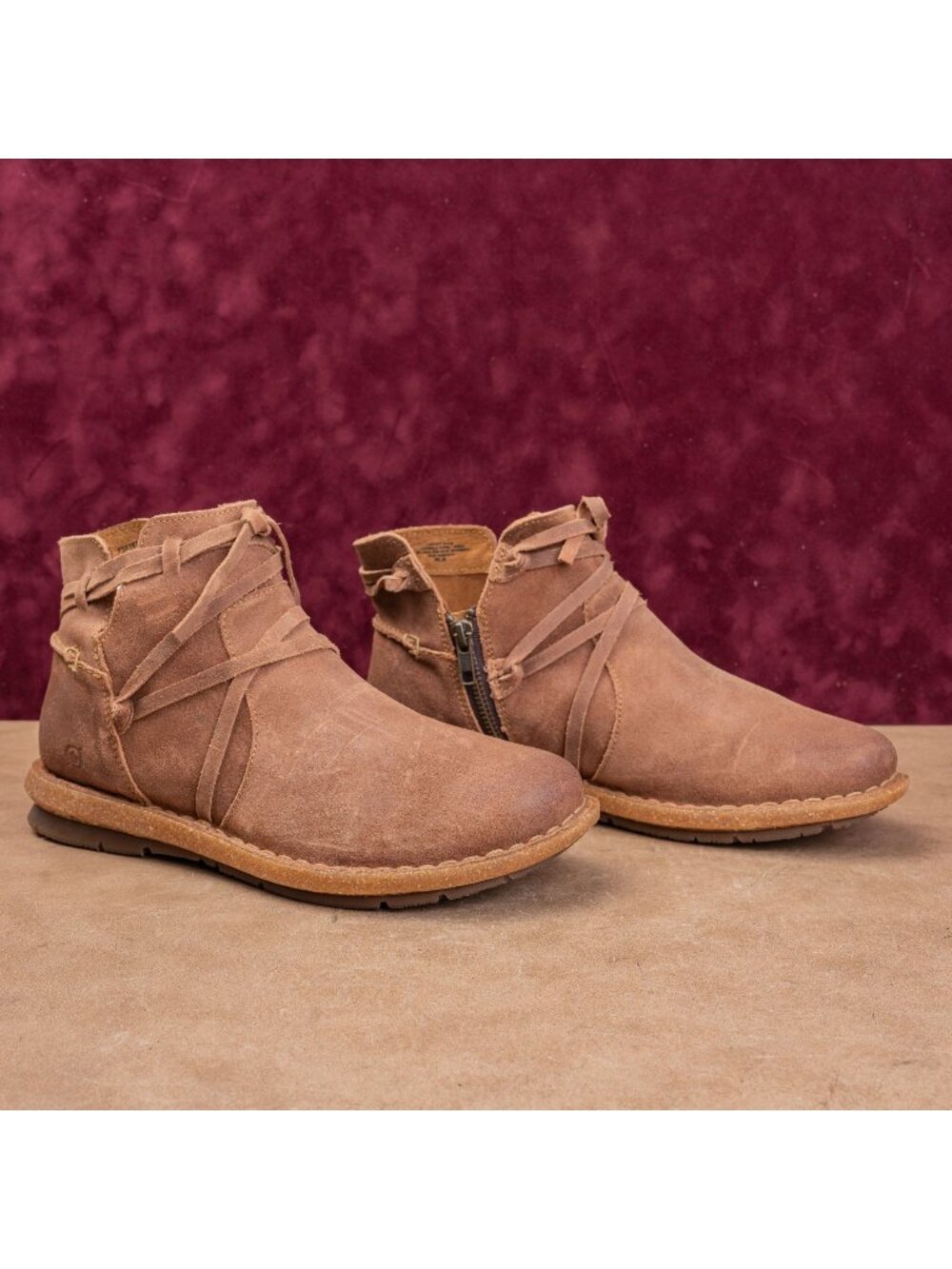 Born Women Tarklin Brown Distressed Suede Classic Boho Cottage Western Boots 9.5